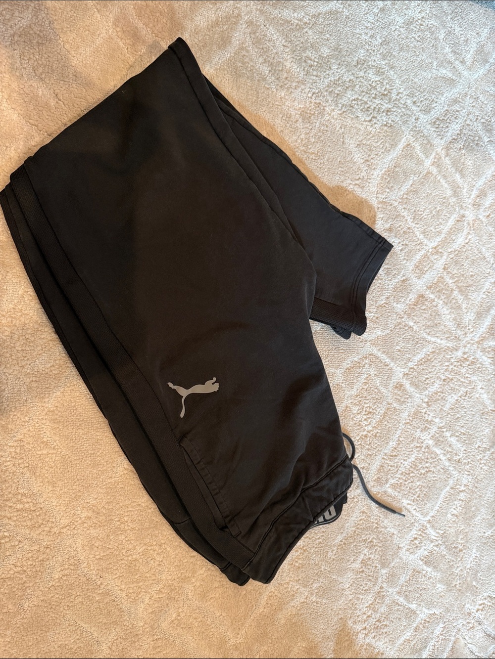 Puma Black Sweatpants Joggers with Reflective Logo